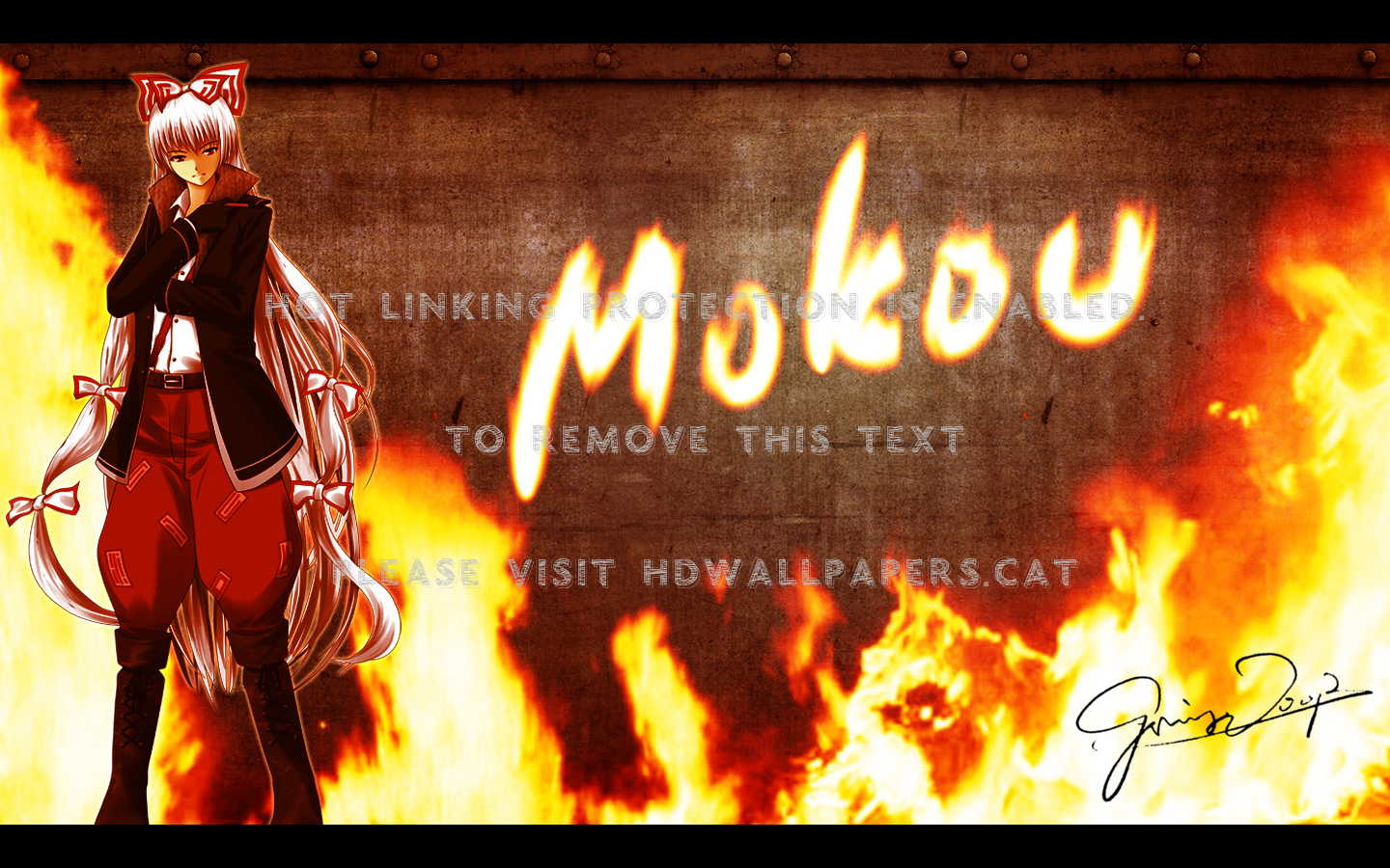 Remember The Name Mokou Touhou Girl Fire No - Flame - HD Wallpaper 