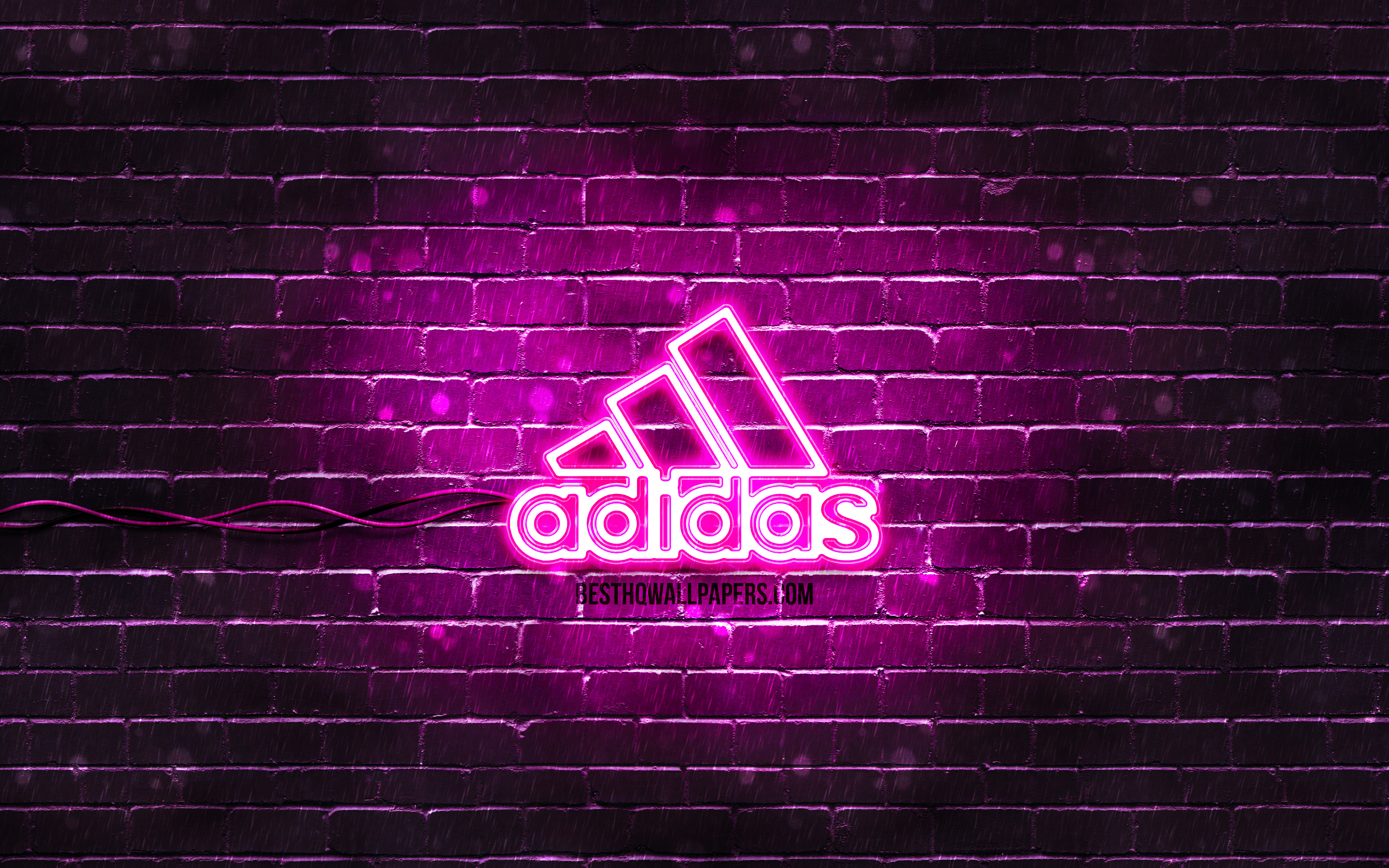 Adidas Purple Logo, 4k, Purple Brickwall, Adidas Logo, - Fondos De Pantalla Con El Nombre Sara - HD Wallpaper 