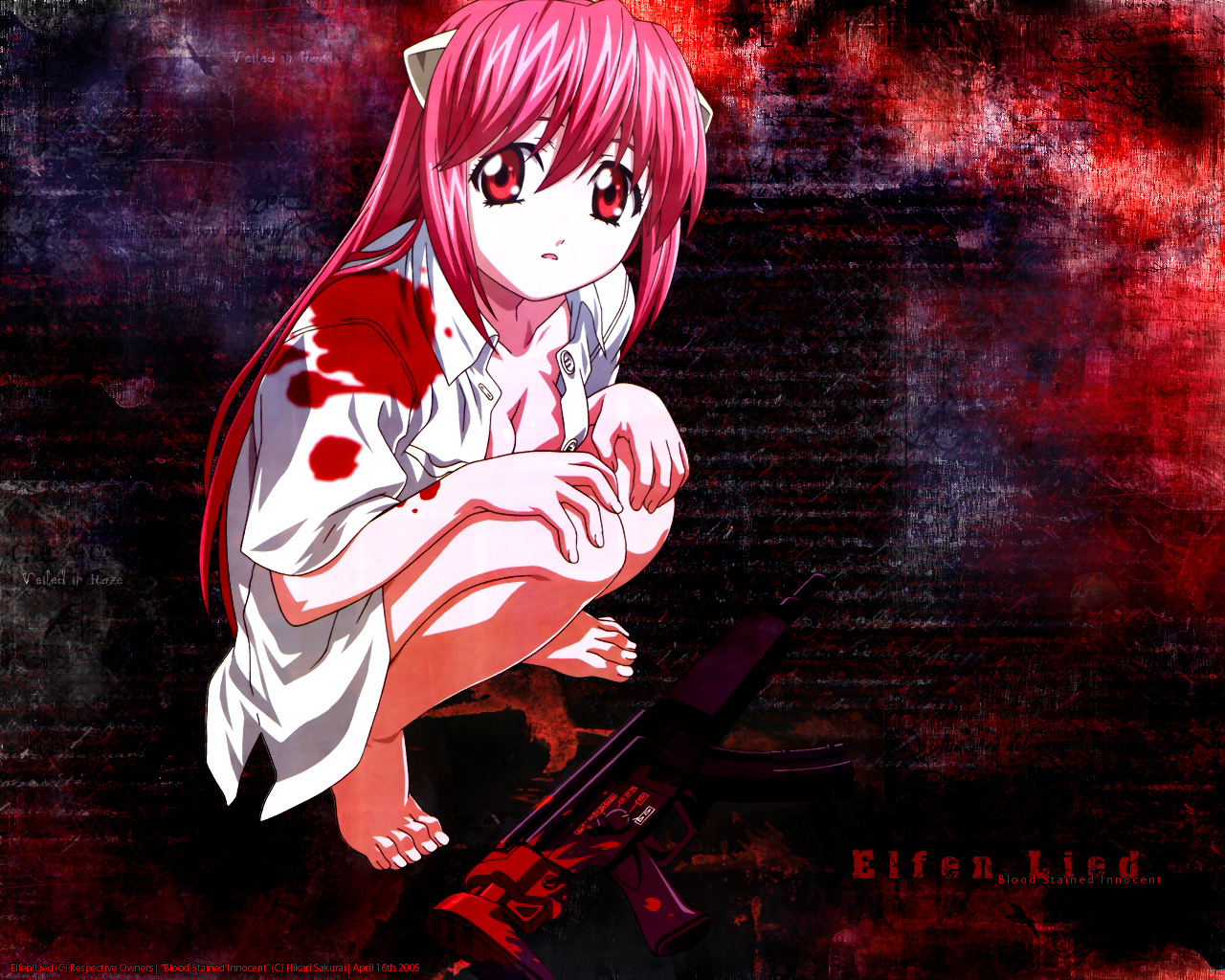 Lynn Okamoto, Studio Arms, Elfen Lied, Lucy Wallpaper - Elfen Lied Lucy Bloody - HD Wallpaper 