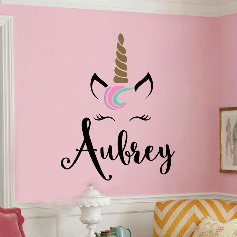 Unicornio Monograma Tema Etiqueta De La Pared De Vinilo - Unicorn Wall Decal - HD Wallpaper 