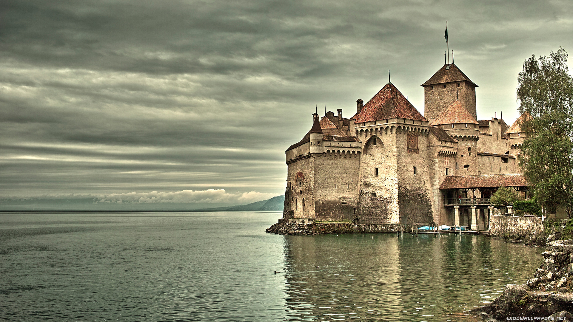 Architecture Wide And Hd 1212457 Wallpaper Wallpaper - Château De Chillon - HD Wallpaper 