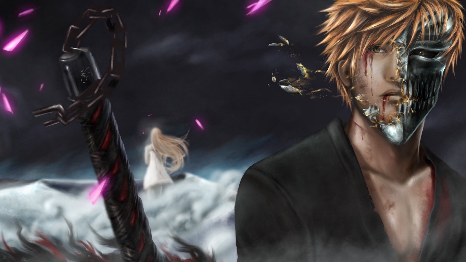 Wallpaper Bleach, Kurosaki Ichigo, Inoue Orihime - Bleach Realistic Art - HD Wallpaper 