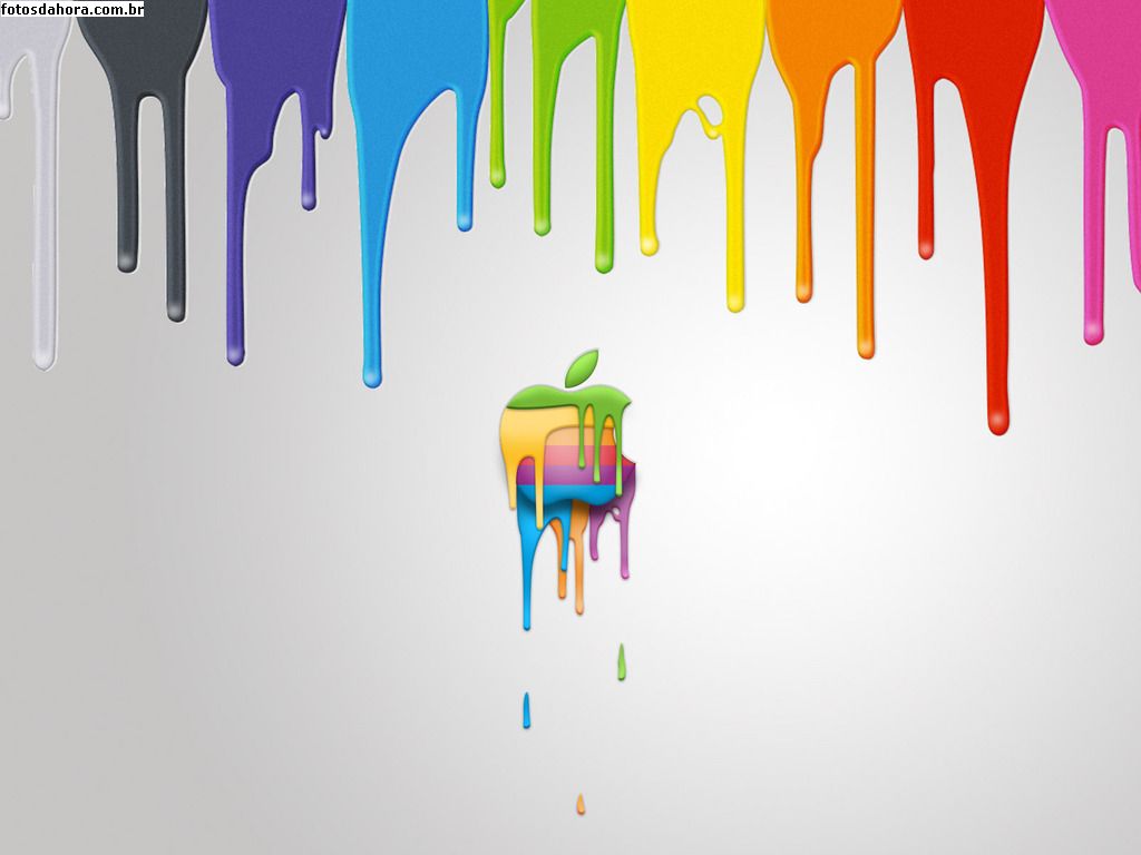 Apple Logo Dripping Paint - HD Wallpaper 