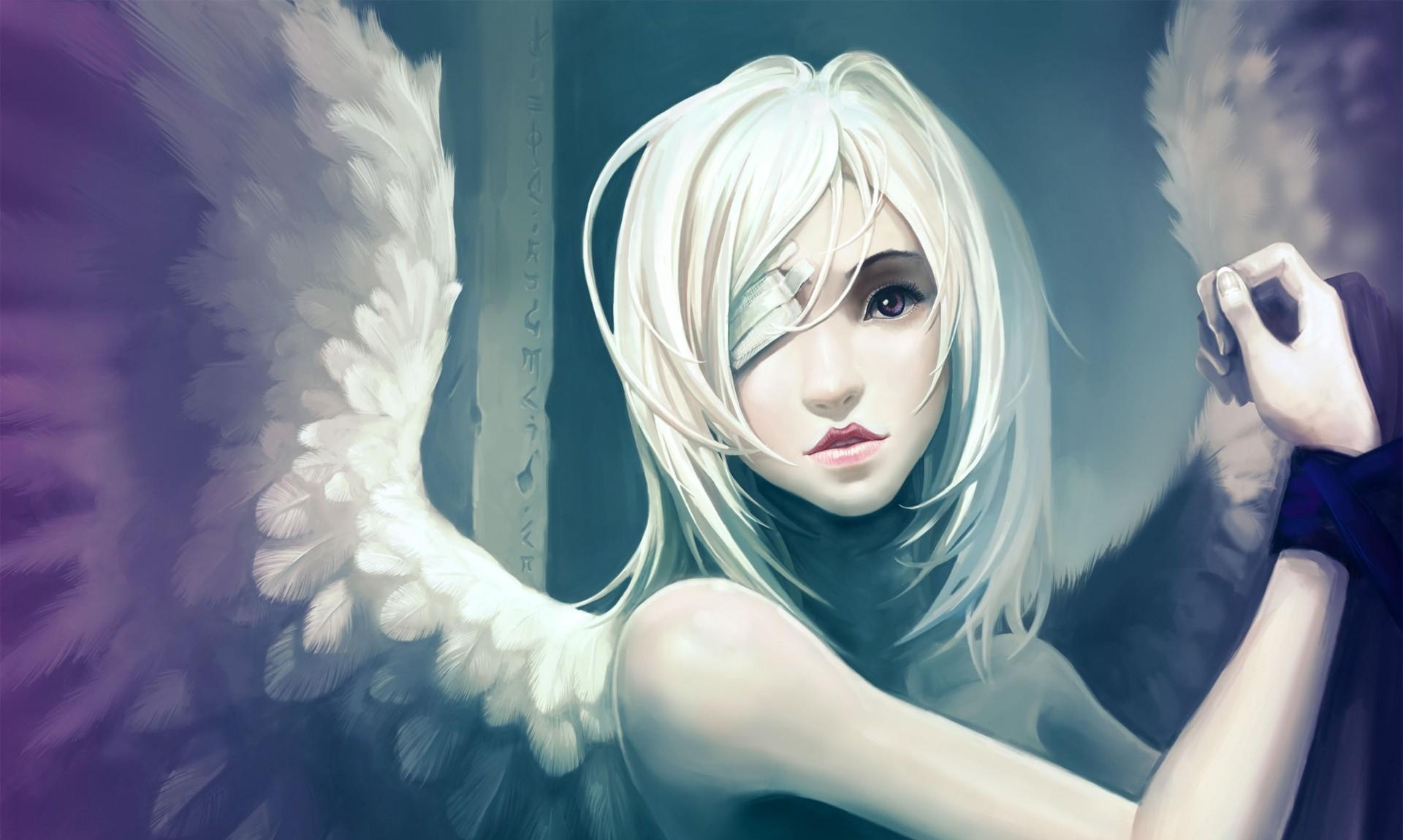 Angel With Eye Patch - HD Wallpaper 
