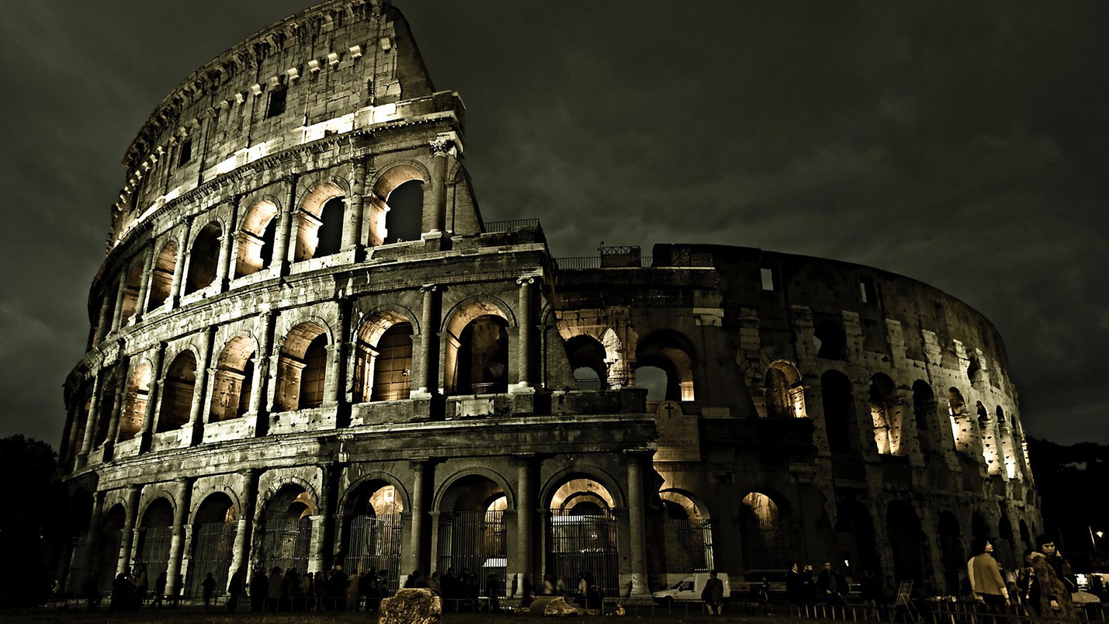 Coliseo Romano Arquitectura Wallpaper - Dark Rome - HD Wallpaper 