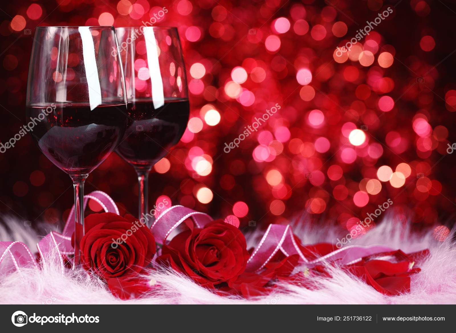 Happy Valentine Day With Red Wine - HD Wallpaper 