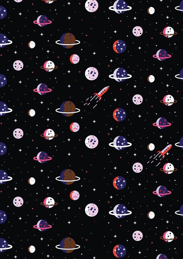 Wallpaper, Background, And Planet Image - Space Pattern Backgrounds - HD Wallpaper 