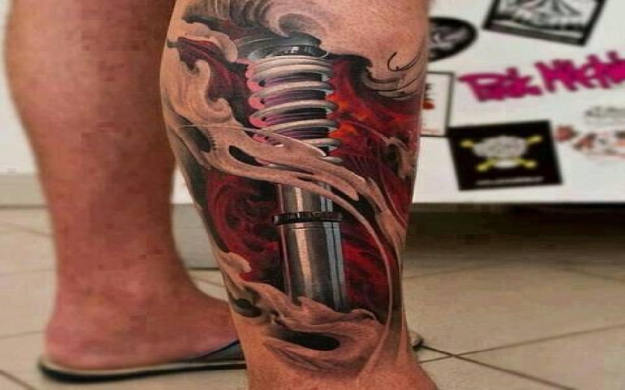 Biomechanical Leg Tattoo - HD Wallpaper 