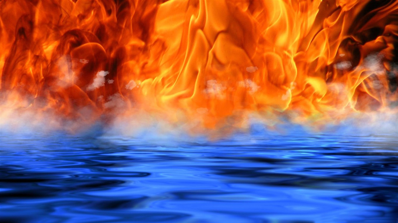 Fire Water Meet-the Fire Of Artistic Creativity Design - Fire And Water Background - HD Wallpaper 