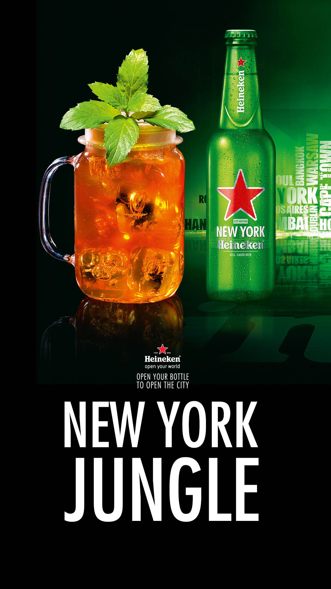 New York Jungle Cocktail Heineken - New York Heineken - HD Wallpaper 