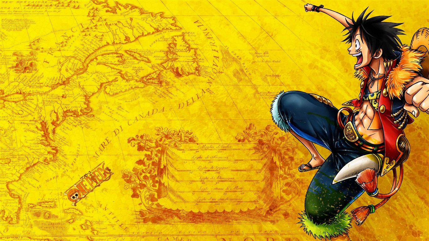 Personajes De Dibujos Animados Luffy Wallpaper - One Piece Wallpaper Yellow - HD Wallpaper 