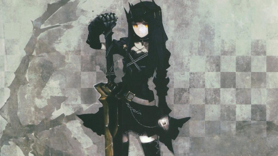 Anime Dragon Slayer Black Rock Shooter Hd Wallpaper,cartoon/comic - Black Rock Shooter Dragon Slayer - HD Wallpaper 