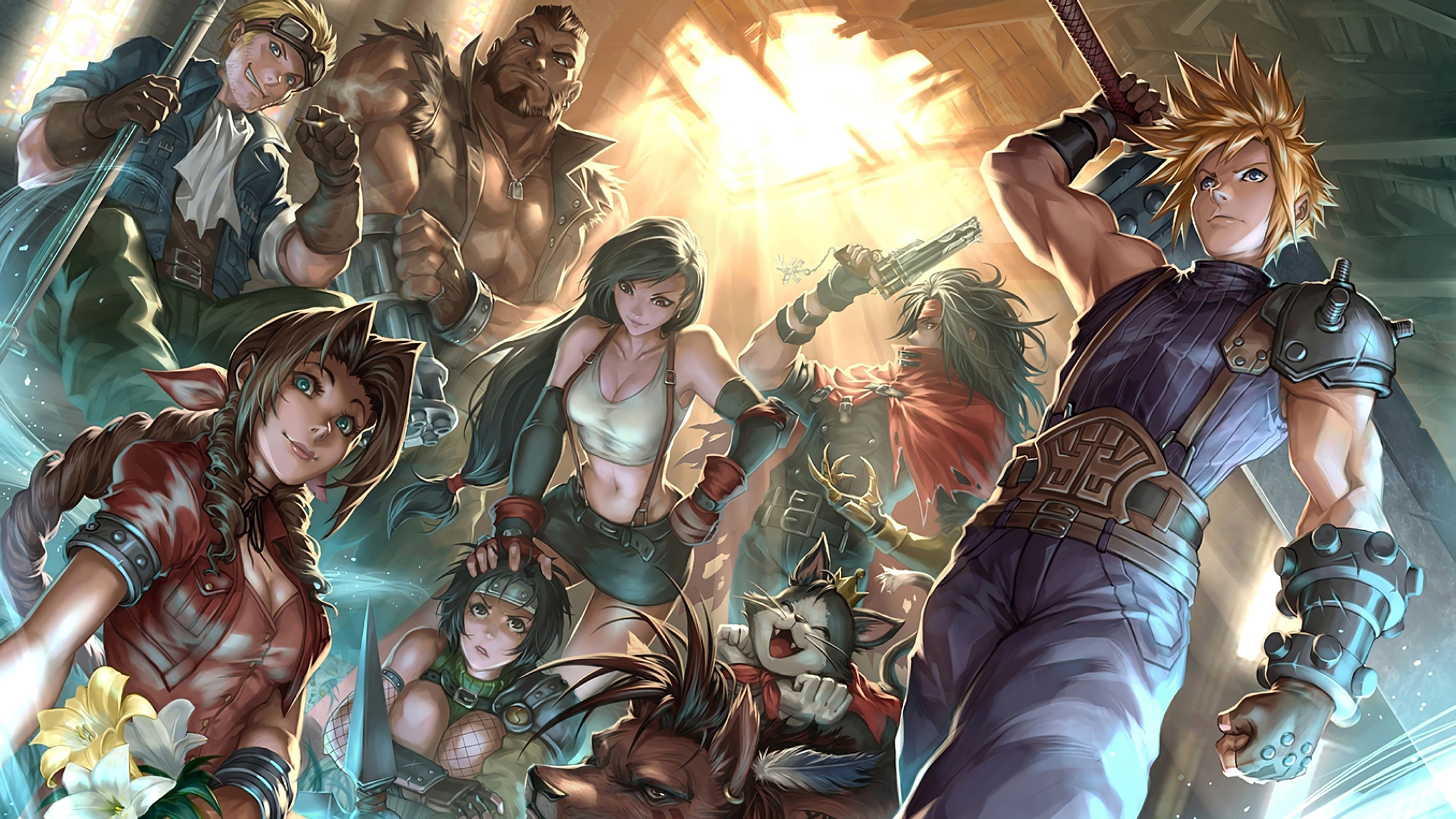 Final Fantasy 7 Remake, Characters, 4k, - Final Fantasy 7 Wallpaper 4k - HD Wallpaper 