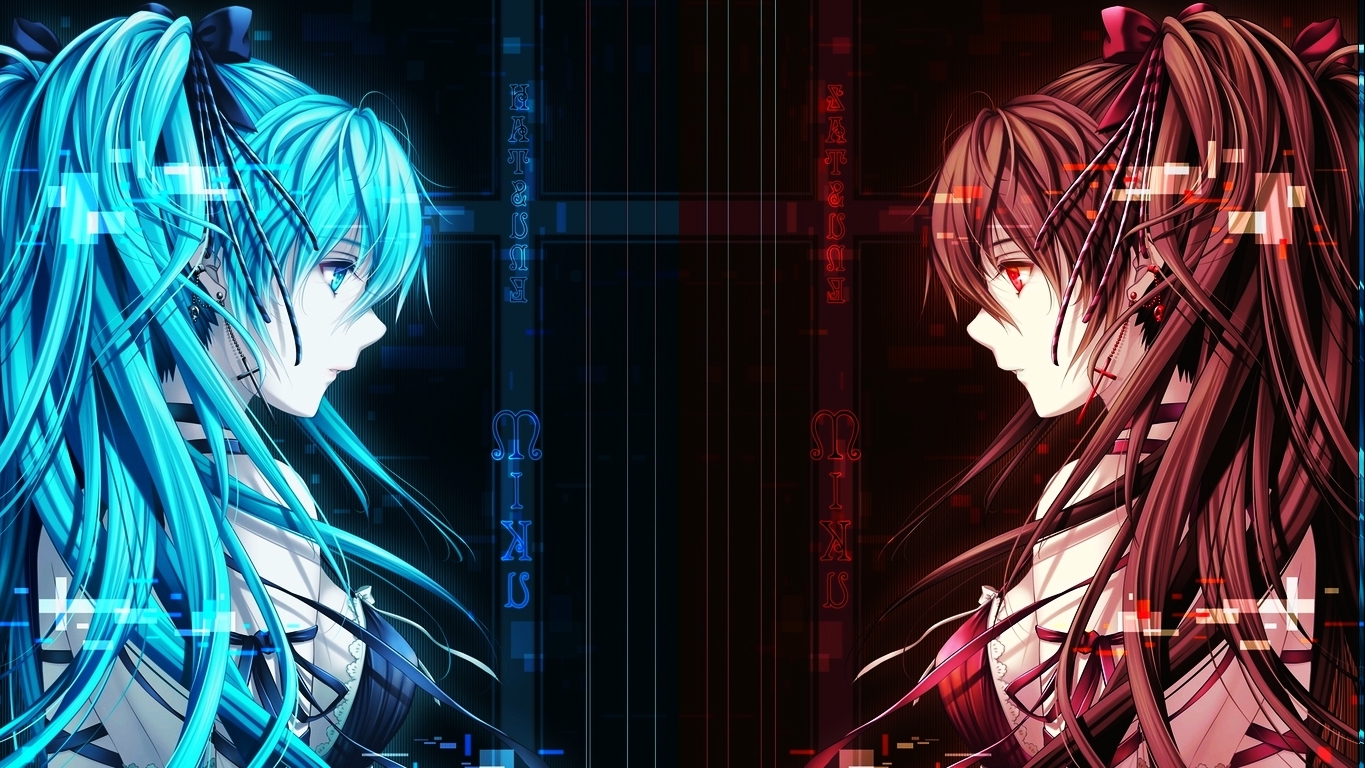 Hatsune And Zatsune Miku - HD Wallpaper 