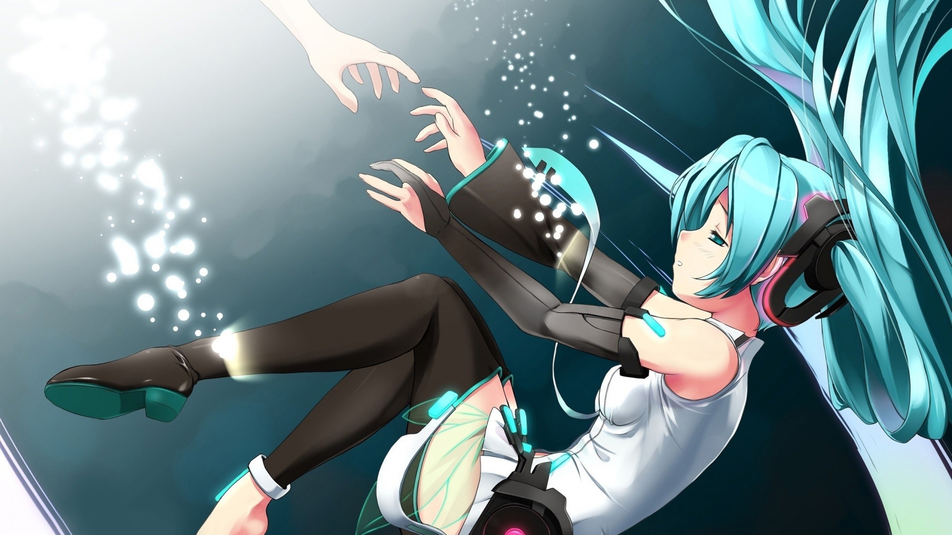 Wallpaper Hatsune Miku Underwater Dress Tender - Miku Hatsune - HD Wallpaper 