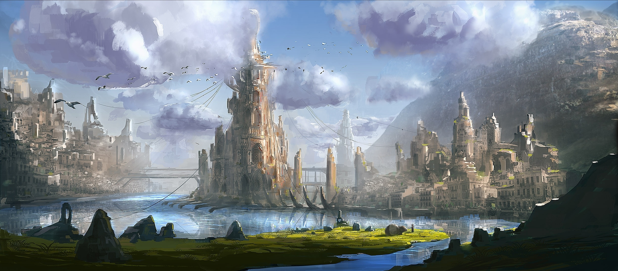 Fantasy City Wallpapers Mobile For Free Wallpaper - Fantasy Castle Background - HD Wallpaper 