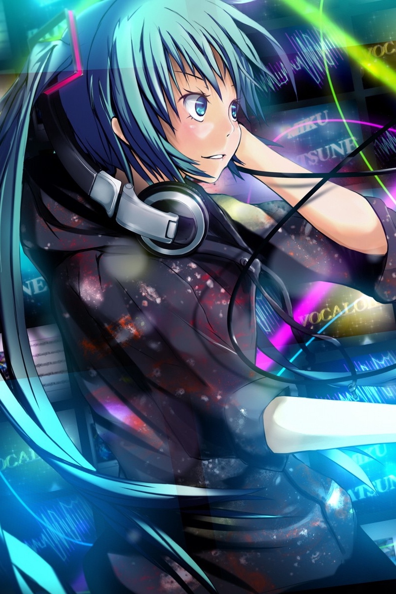 Wallpaper Girl, Hatsune Miku, Headphones, Dj Console, - Anime Dj Girl With Headphones - HD Wallpaper 