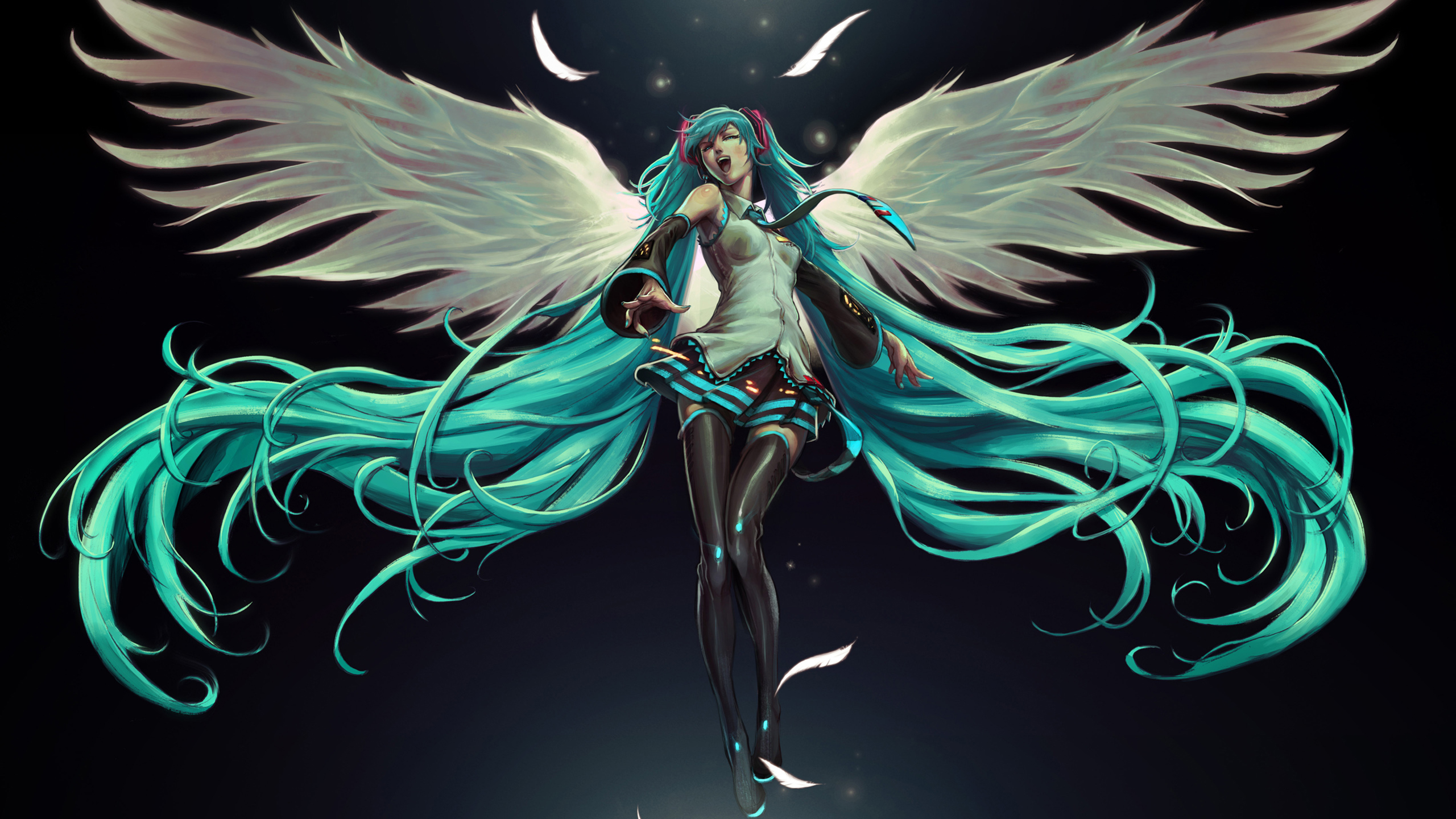 Hatsune Miku Angel Wings Wallpapers - Imagenes De Hatsune Miku Hd - HD Wallpaper 