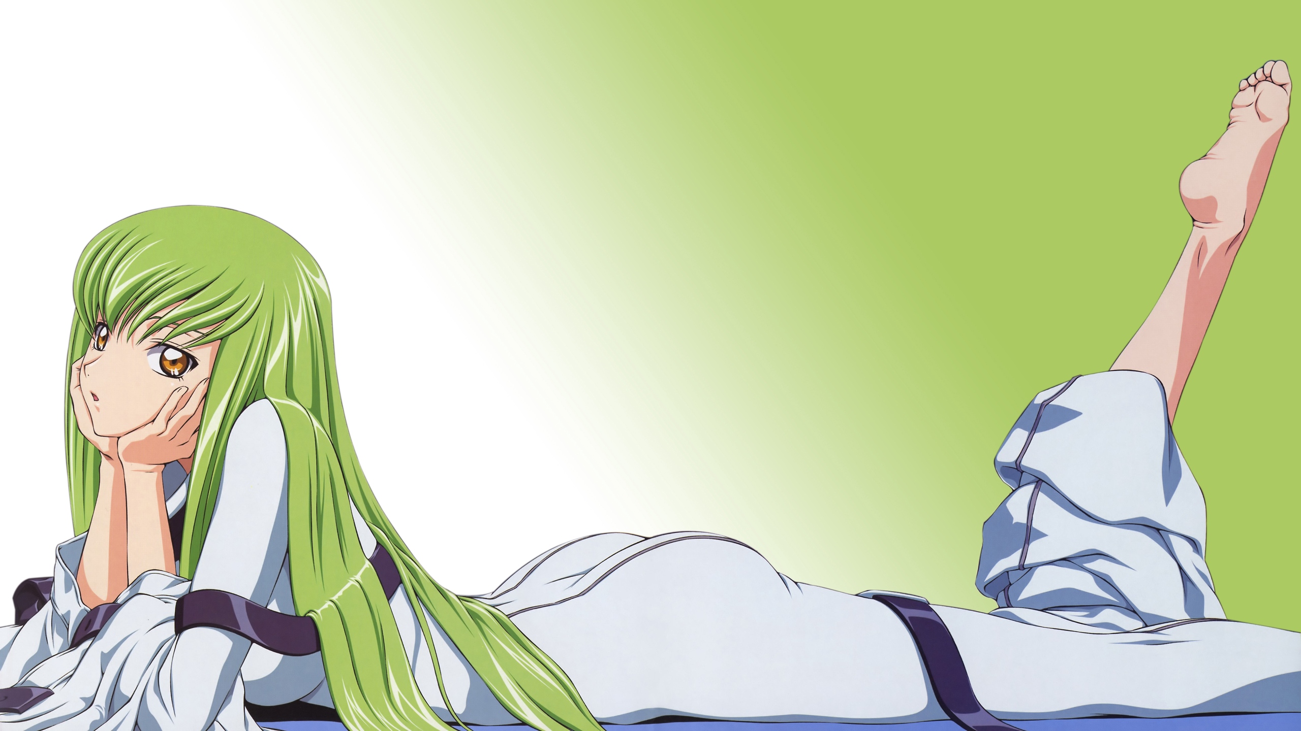 Wallpaper Anime, Green Hair Girl, Cute, Girl, Pose - Anime Girl Green Hair - HD Wallpaper 