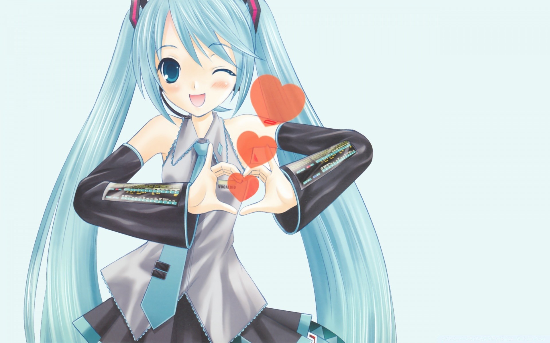 Anime Illustration Woman Art Vector - Miku Hatsune Love - HD Wallpaper 