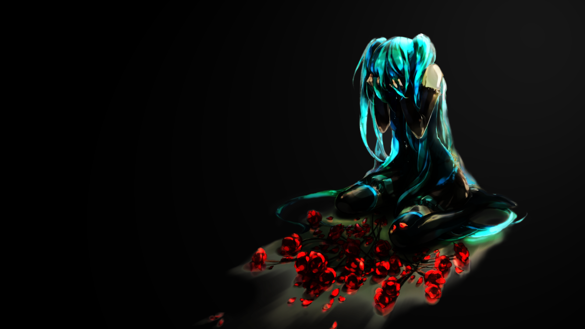 Dark Vocaloid Wallpaper Dark, Vocaloid, Hatsune, Miku, - Hatsune Miku Dark Wallpaper Hd - HD Wallpaper 