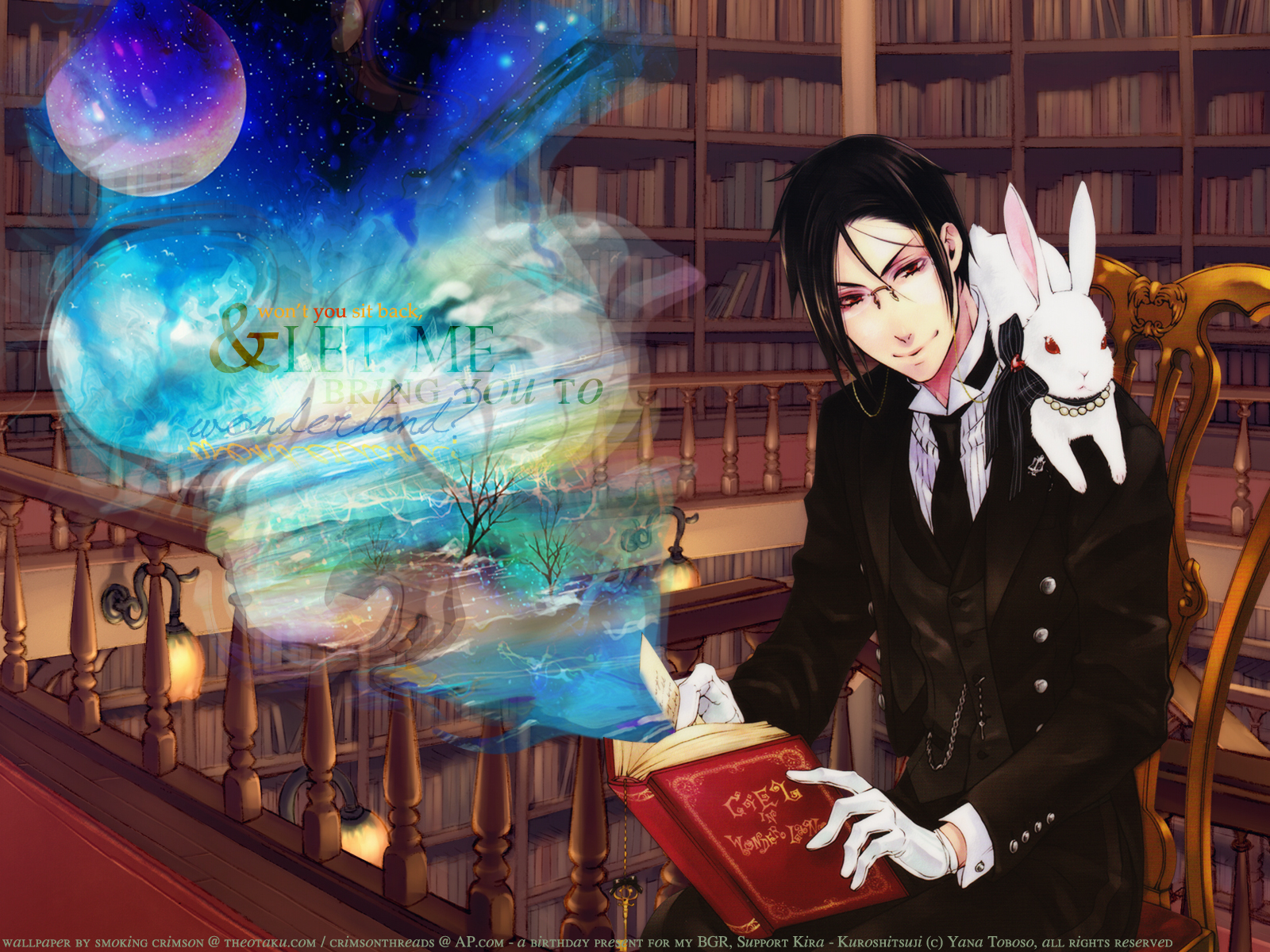 Wallpapers Sebastian Michaelis Kuroshitsuji - Ciel In Wonderland - HD Wallpaper 