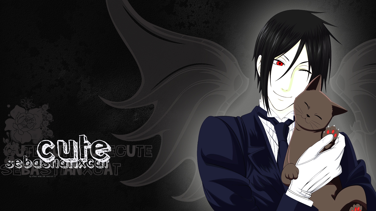 Sebastian Black Butler Cat - HD Wallpaper 