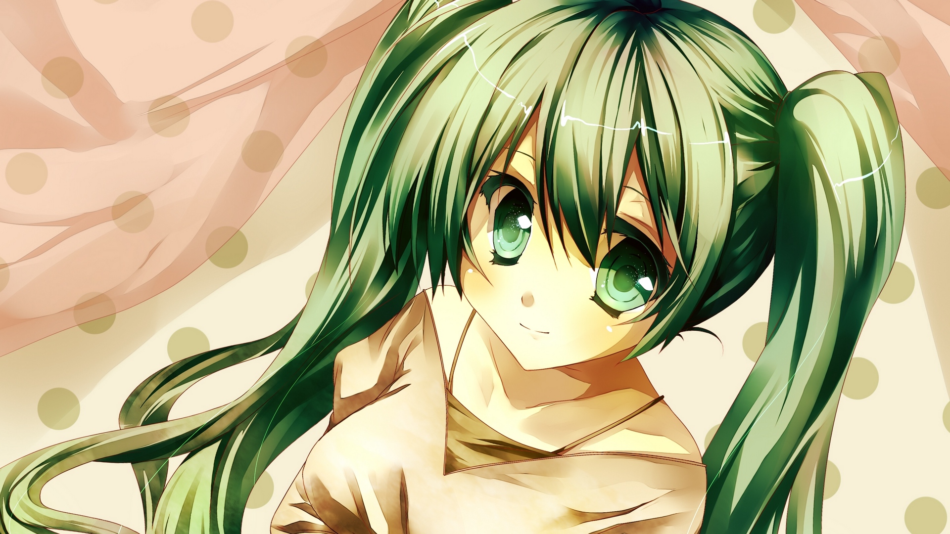 Wallpaper Hatsune Miku, Vocaloid, Art, Girl - Anime De Cabello Verde - HD Wallpaper 