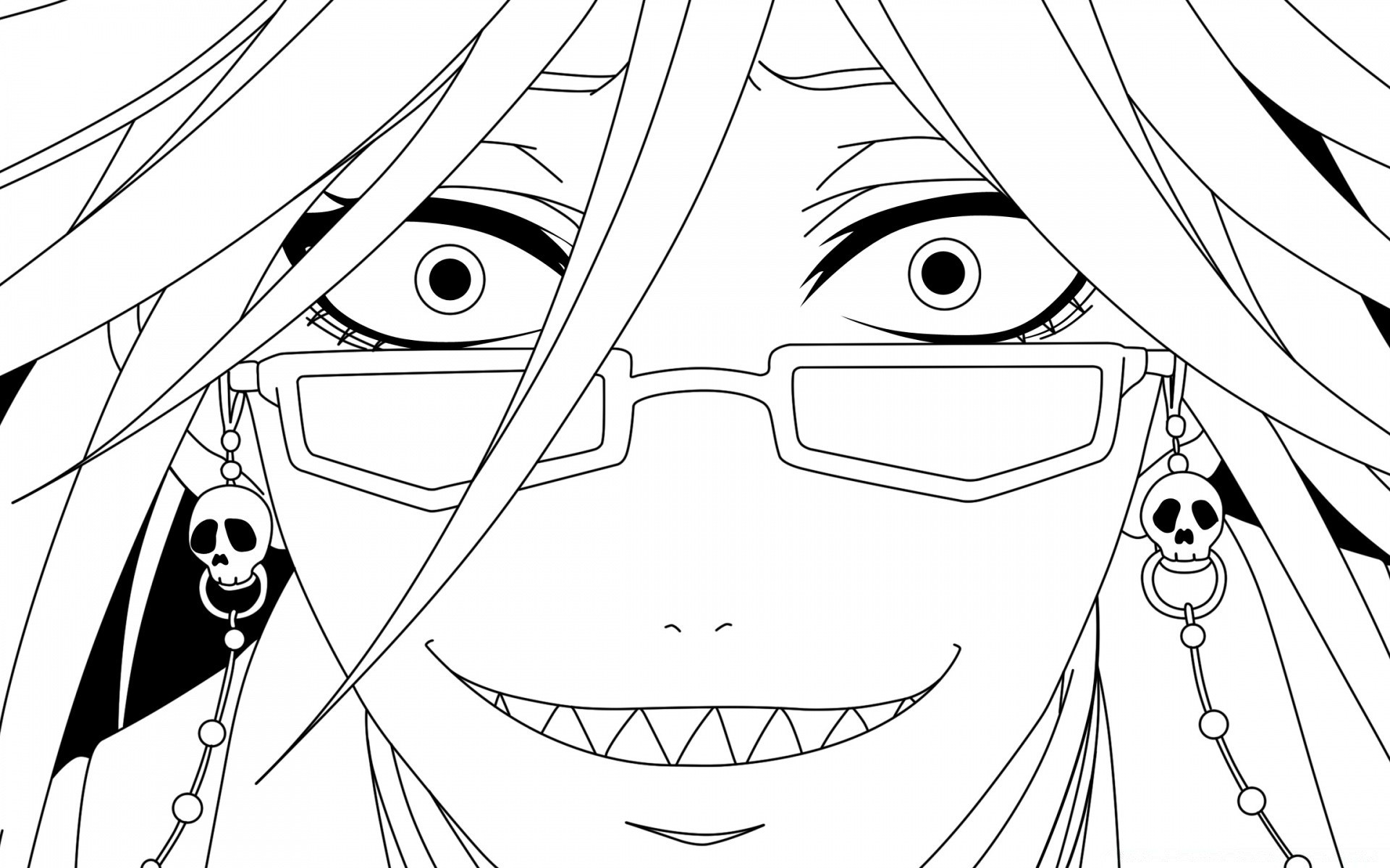 Anime Illustration Sketch Vector Design Line Graphic - Drawing Black Butler Grell - HD Wallpaper 