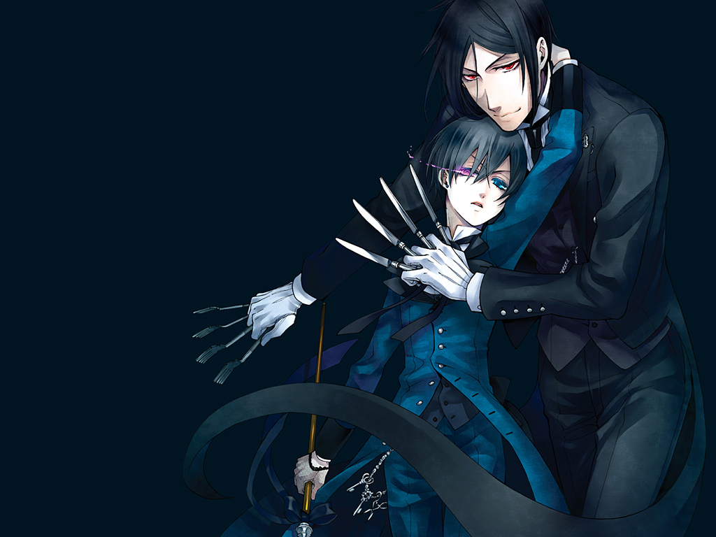 Kuroshitsuji Wallpaper Ciel And Sebastian - HD Wallpaper 