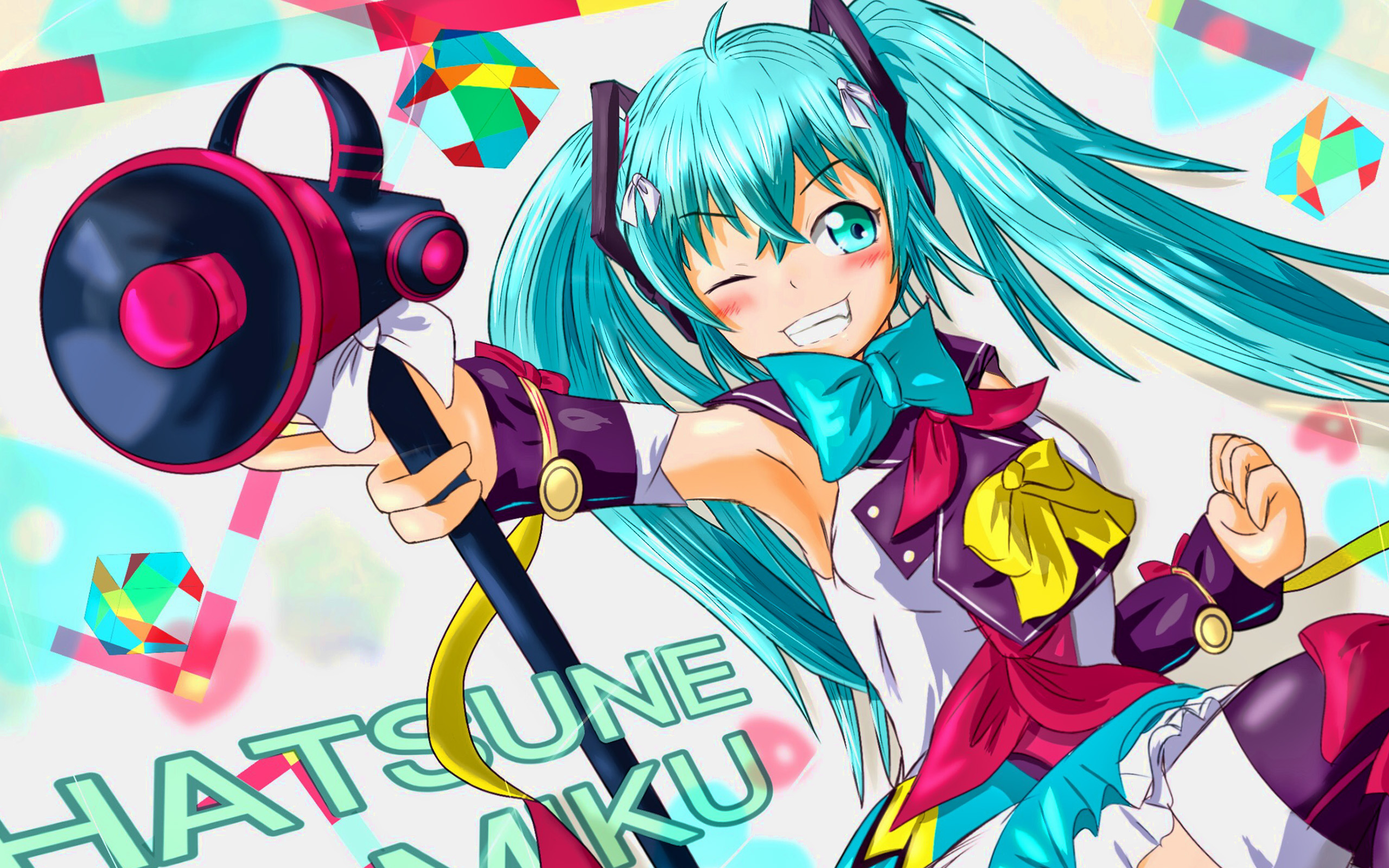 Hatsune Miku On Stage, Concert, Vocaloid Characters, - Anime - HD Wallpaper 