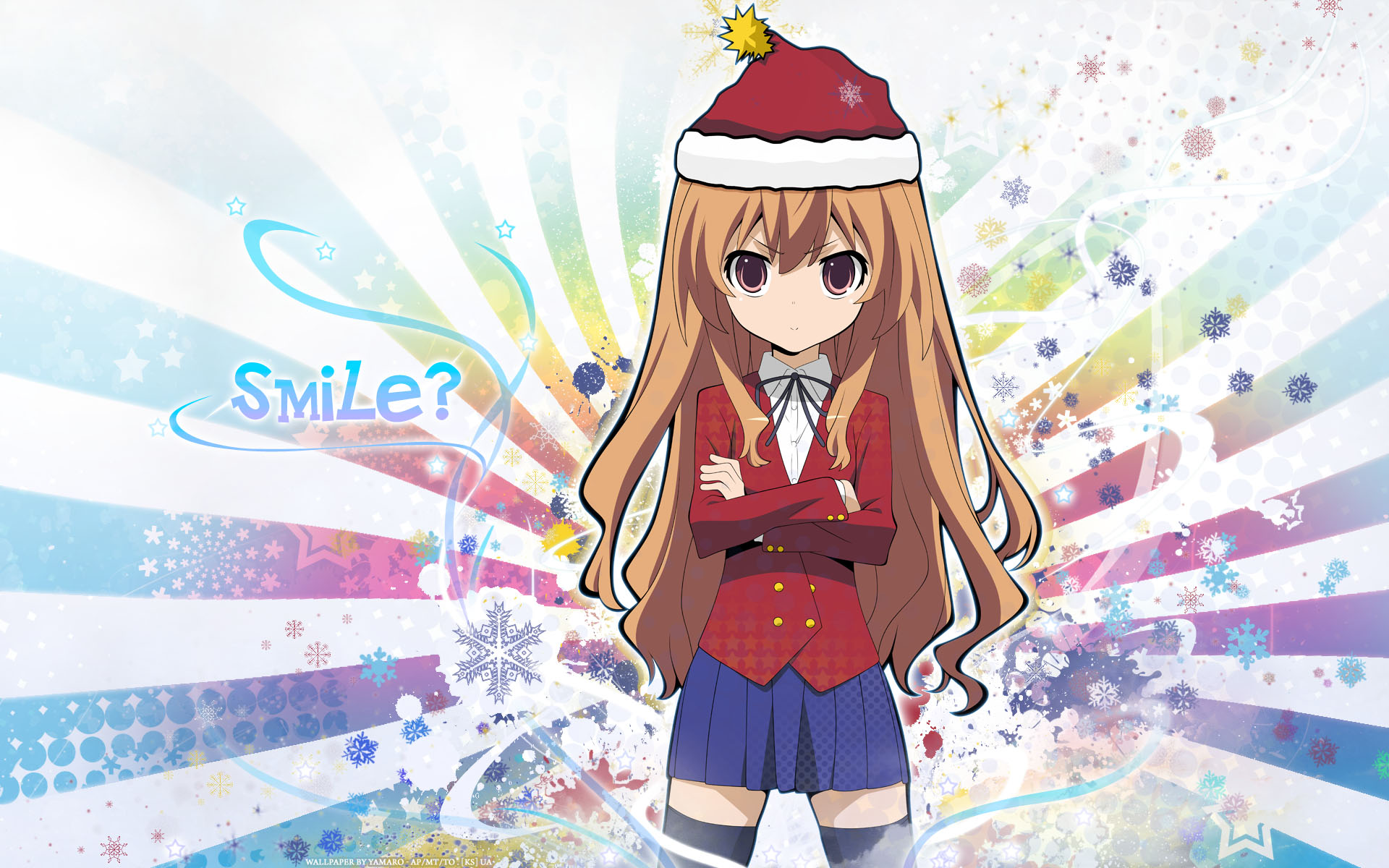 Staff, Toradora , Taiga Aisaka Wallpaper 
	style Width - Cute Anime Christmas - HD Wallpaper 