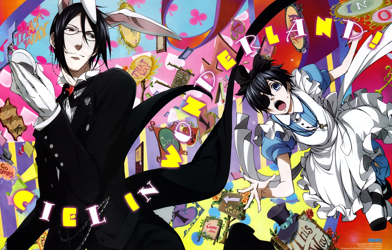 Photo Wallpaper Fright, Hat, Parody, Ears, Art, Apron, - Ciel In Wonderland - HD Wallpaper 