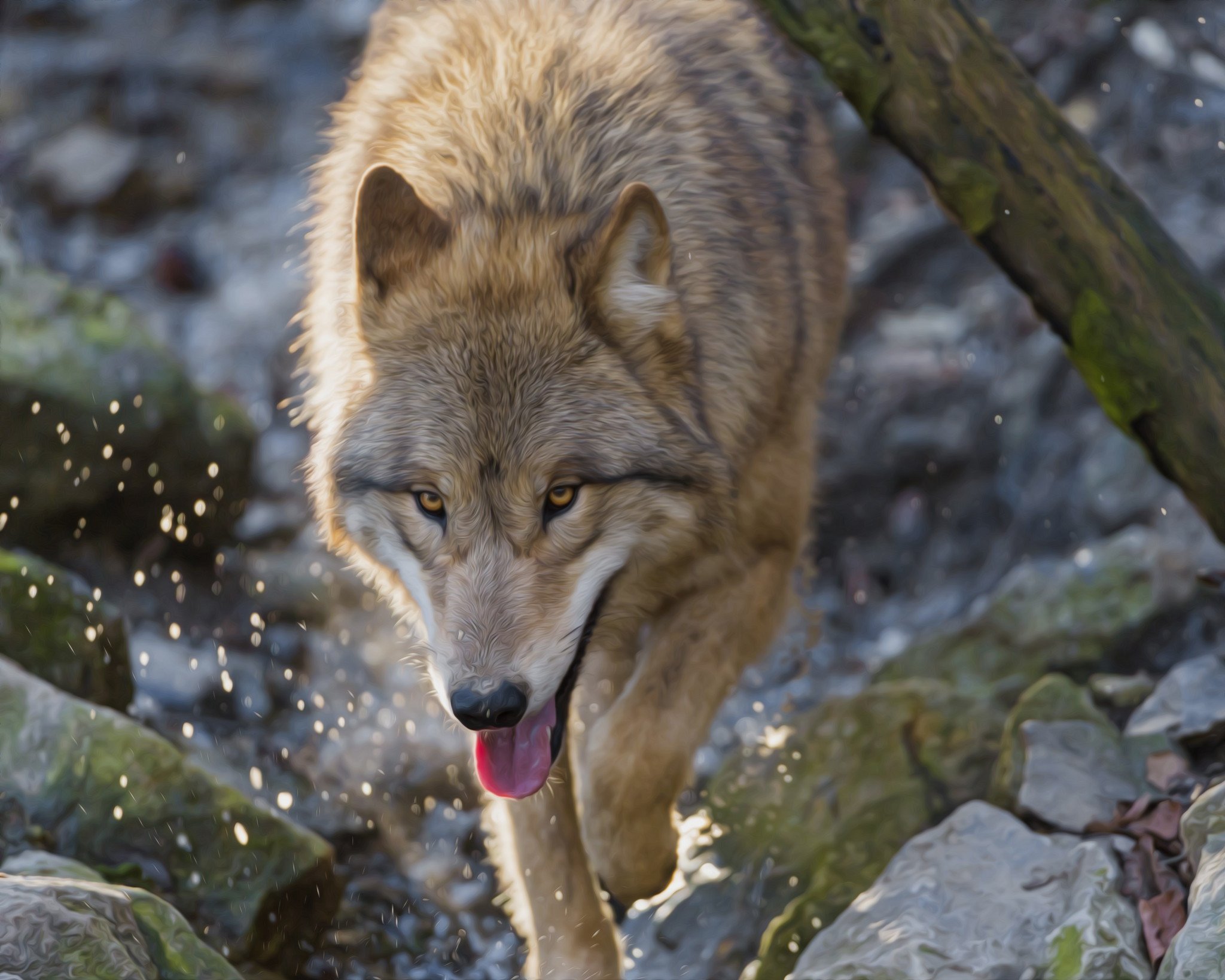 King Of The Taiga Wallpaper - Wolf By Water - HD Wallpaper 