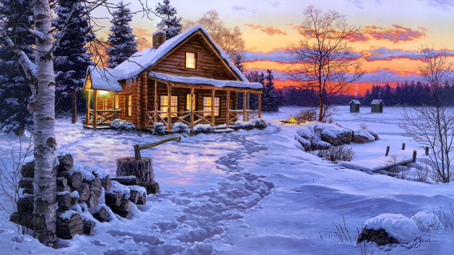 Fondos De Pantalla De Invierno - Winter House - HD Wallpaper 