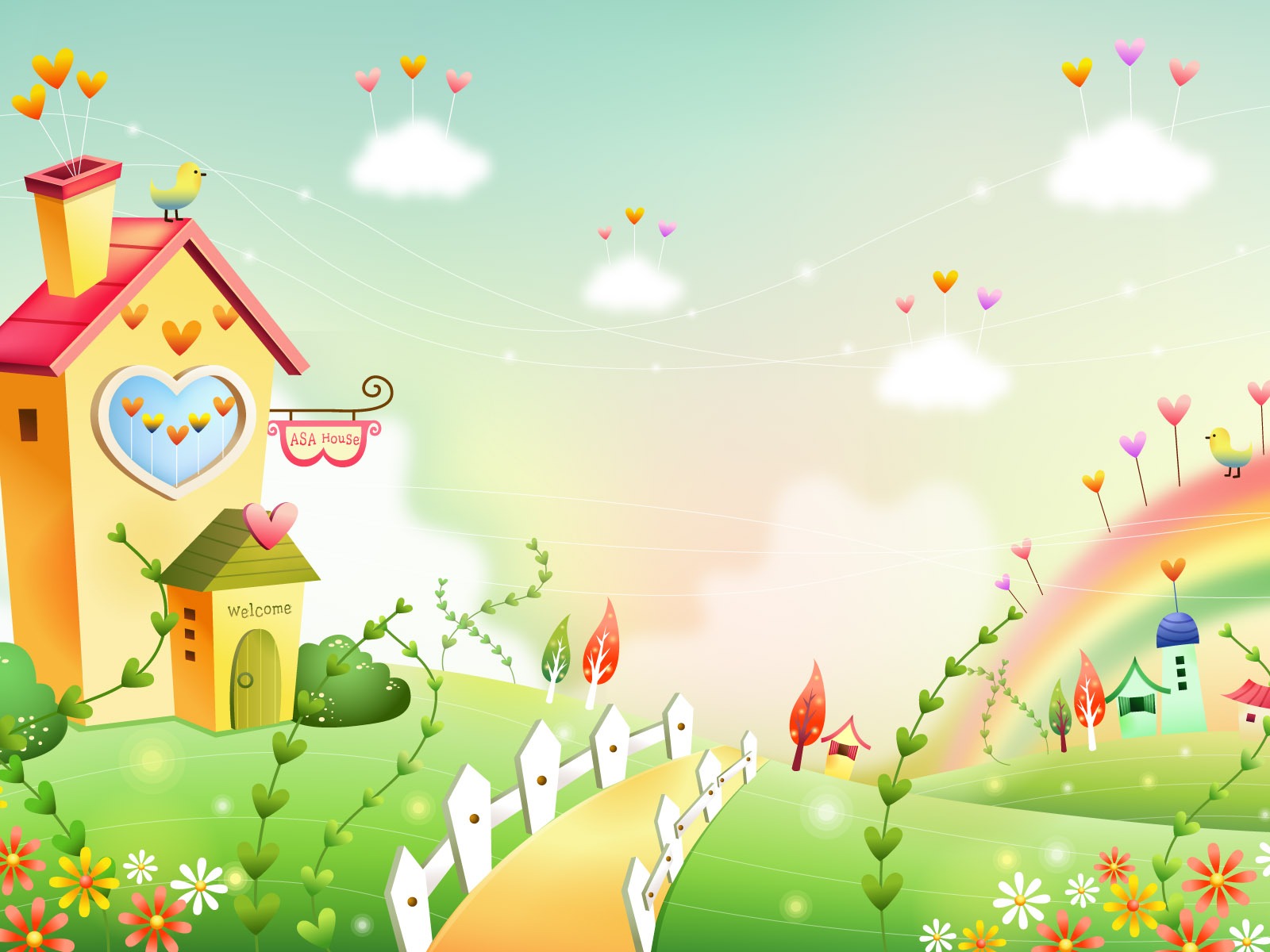 Cartoon Fantasy Scenery Wallpapers - Happy Land Animation - 1600x1200  Wallpaper 