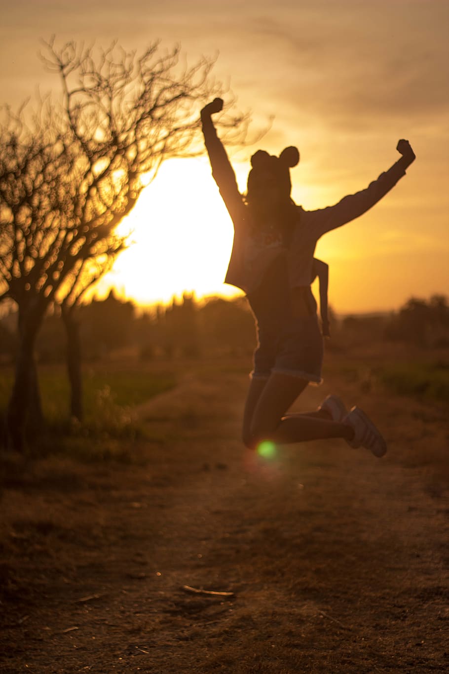 Vacaciones, Sol, Atardecer, Cálido, Diversión, Salto, - Silhouette - HD Wallpaper 