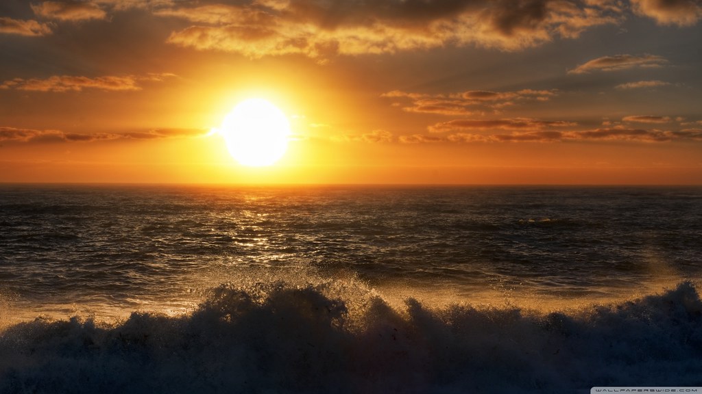 Sunset Over Sea 4k - HD Wallpaper 