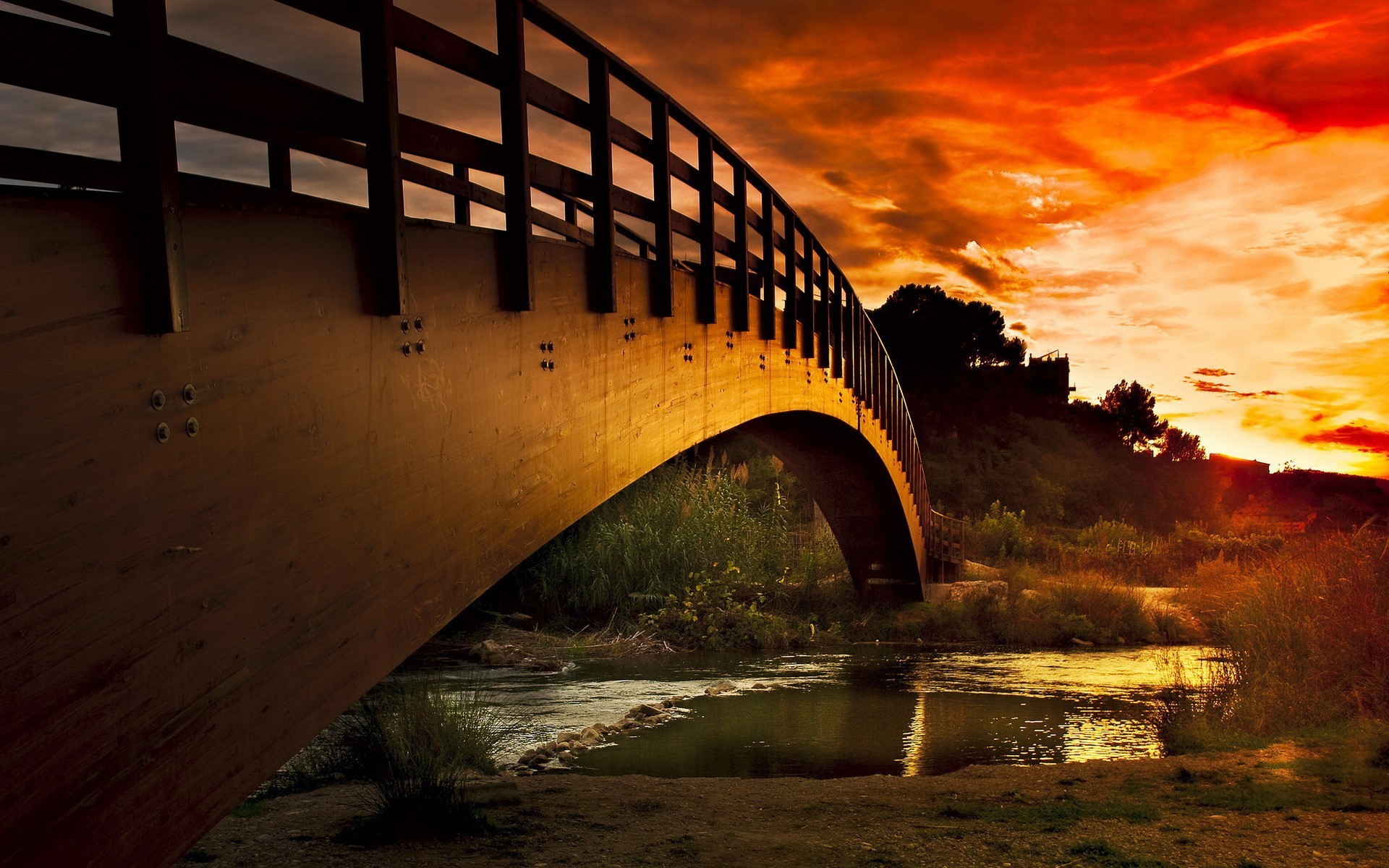 Puente Al Atardecer Hd - Super Nice - HD Wallpaper 