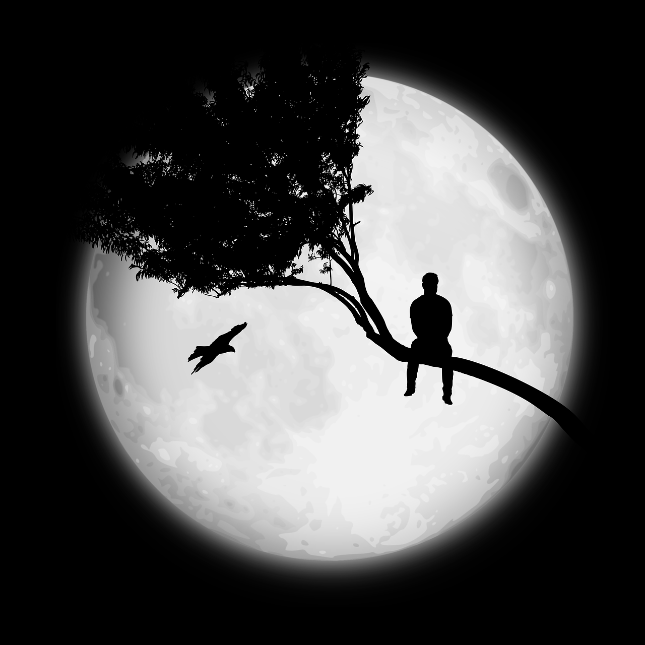 Man And Moon - 1280x1280 Wallpaper Man And Moon - 1280x1280 Wallpaper