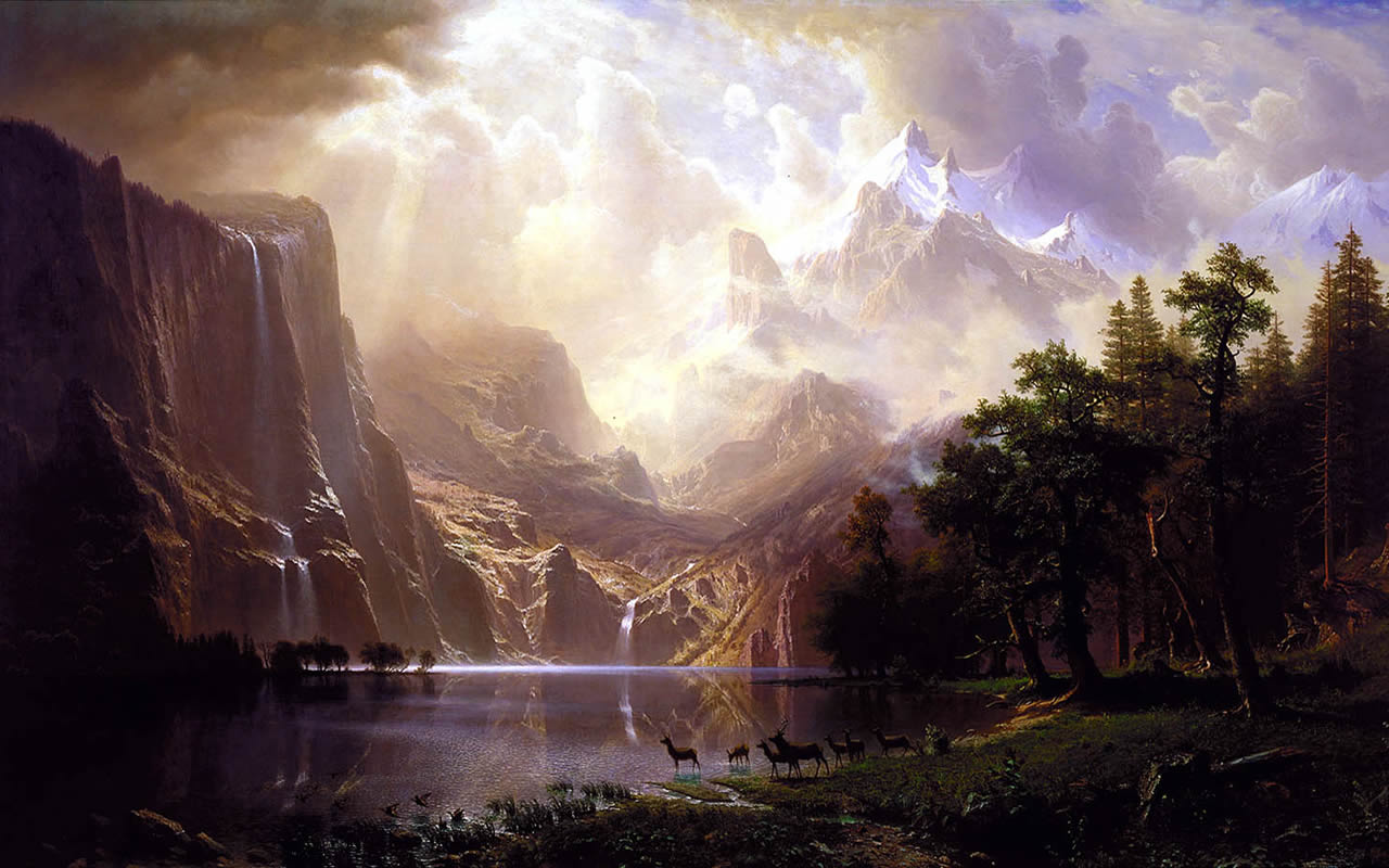 Among The Sierra Nevada Painting - HD Wallpaper 