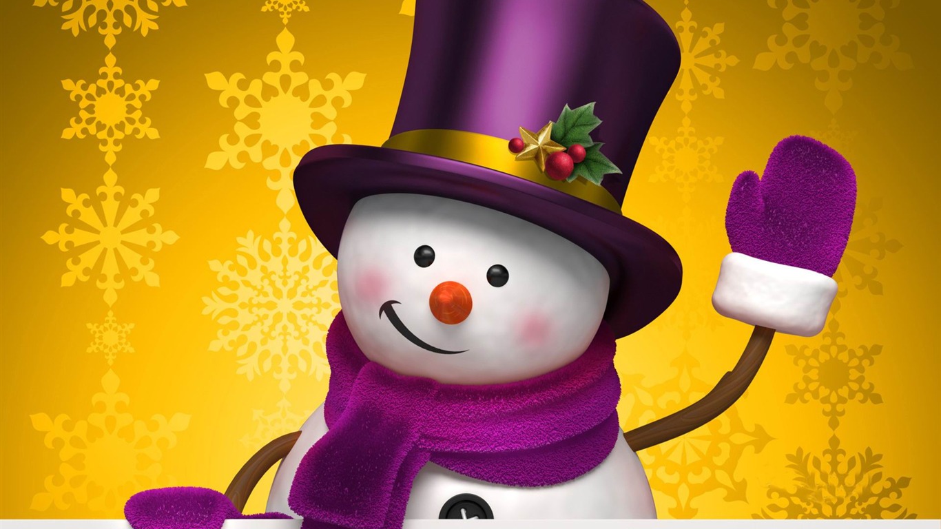 Aesthetic Cute Snowman Christmas Hd Computer Wallpaper - Gold Snowman - HD Wallpaper 