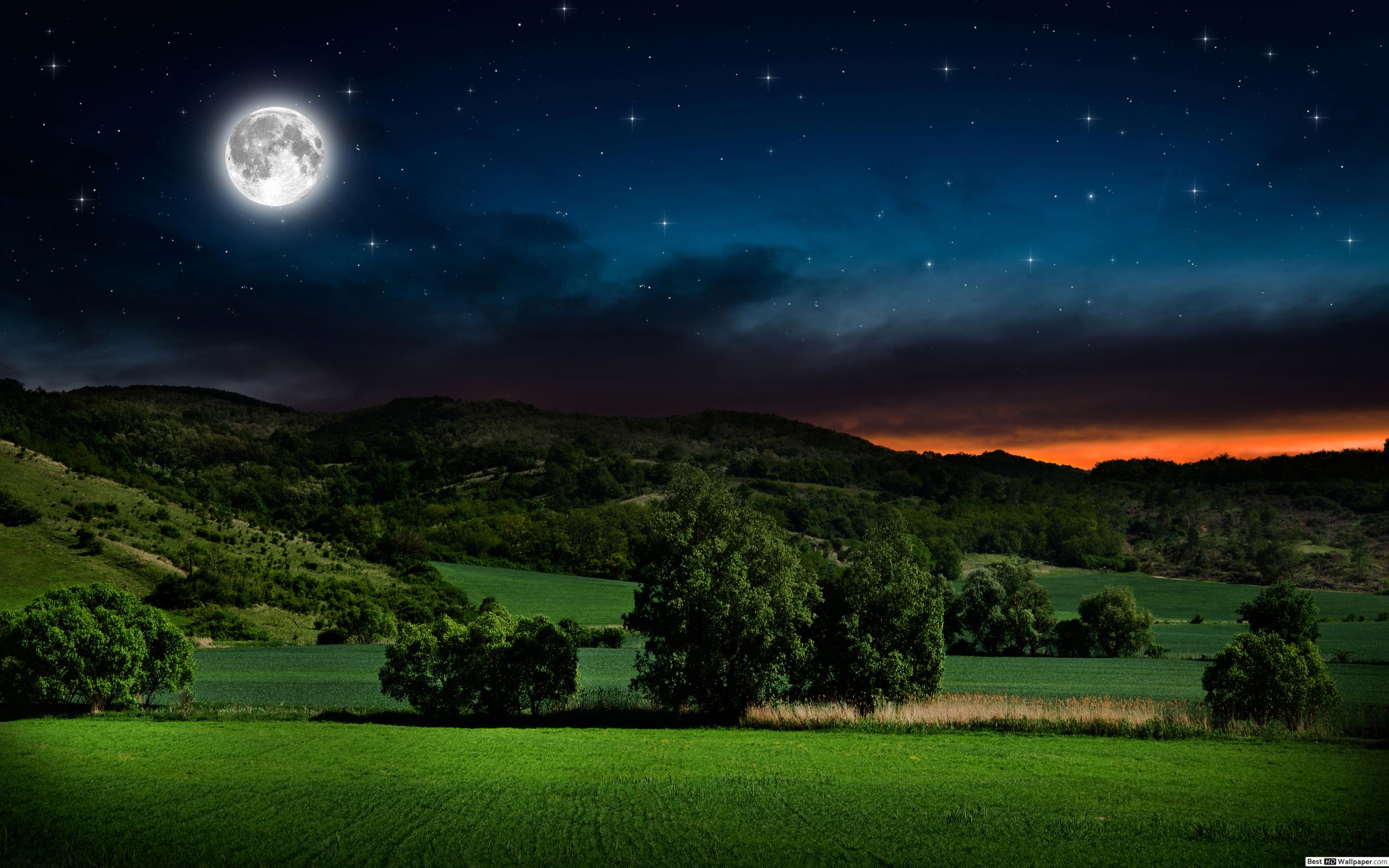 Earth Moon Night Sky - HD Wallpaper 