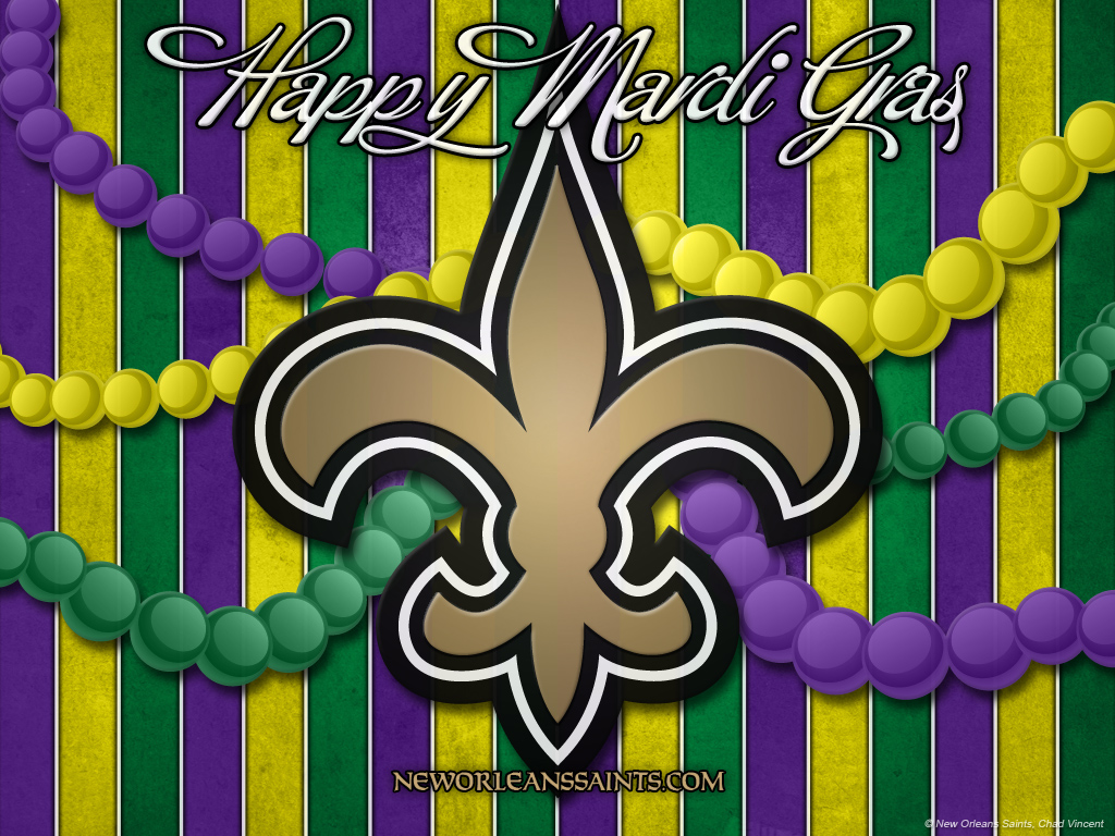 Mardi Gras Saints Wallpaper Wp2007155 - Transparent New Orleans Saints Logo - HD Wallpaper 