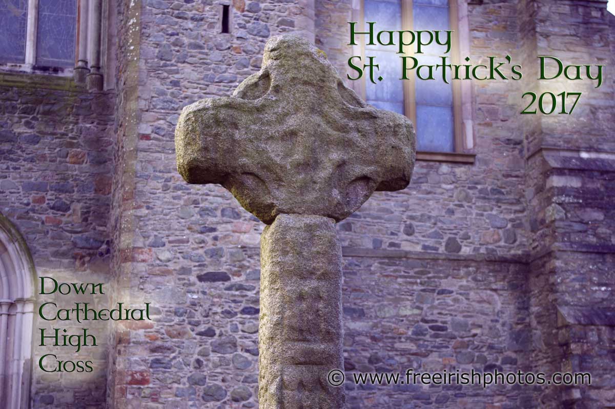 Patrick S Day 2017 Celtic Cross Desktop Wallpaper - Down Cathedral - HD Wallpaper 