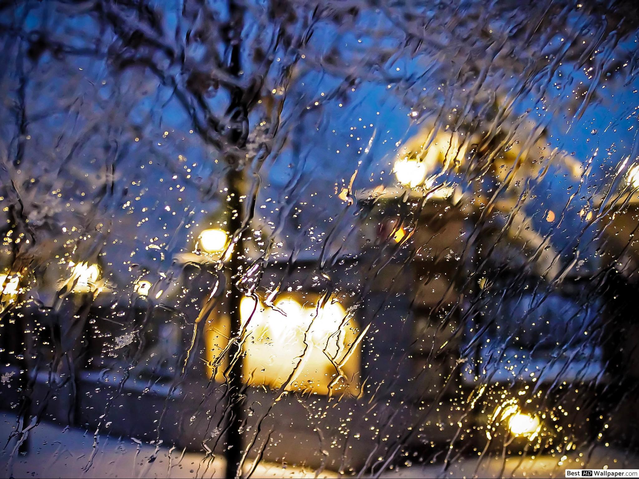 Winter Rain Wallpaper Hd - HD Wallpaper 
