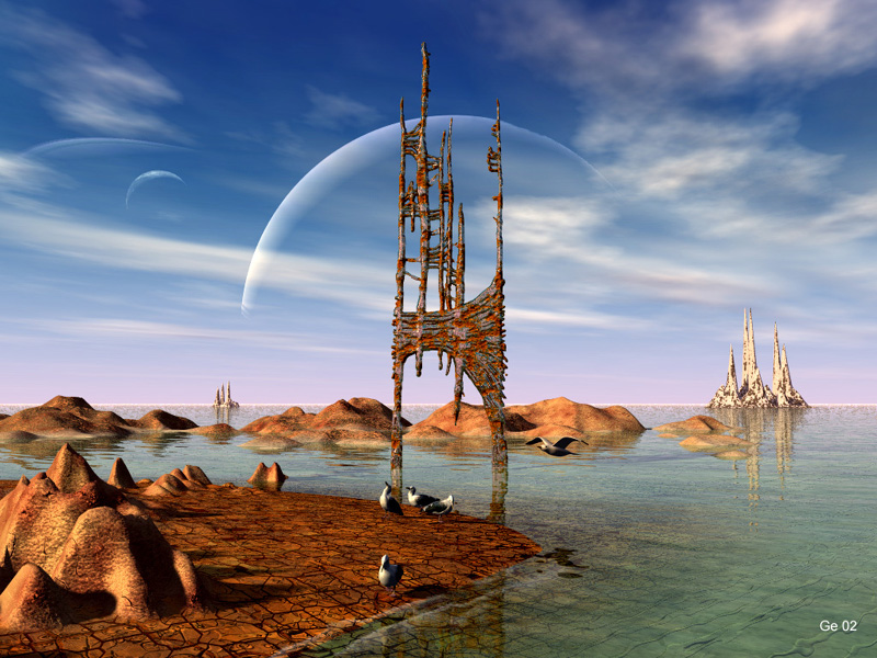 Sci-fi Science Fiction 3d Arts Digital Wallpapers - Paisaje Futurista - HD Wallpaper 