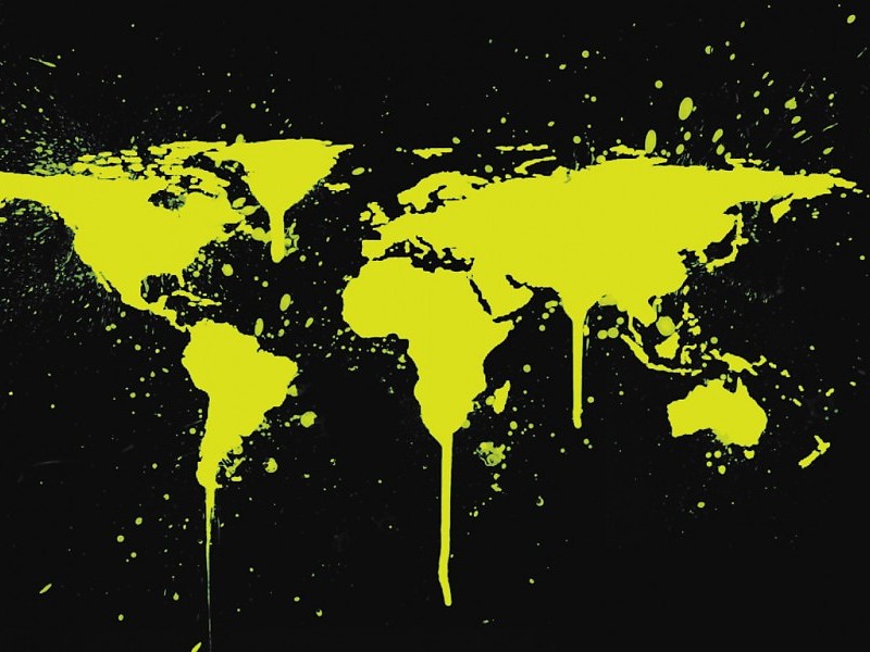 Mapa Del Mundo Paint Wallpaper Fondo De Pantalla - HD Wallpaper 