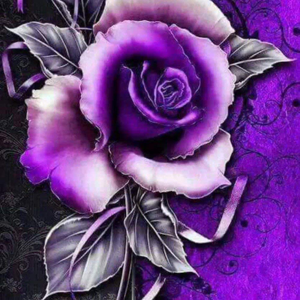 Purple Roses Drawing - HD Wallpaper 