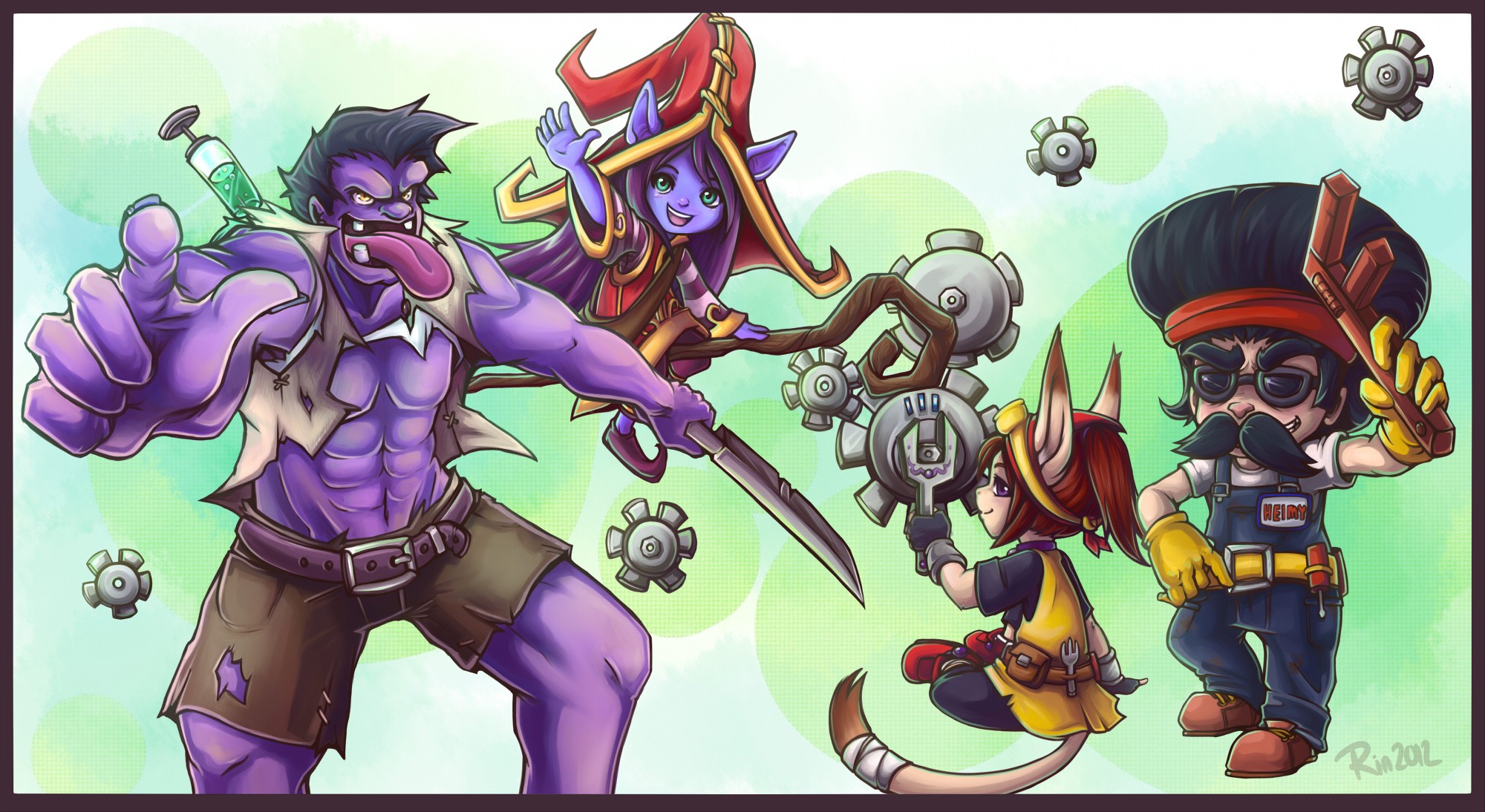 Mundo, Lulu & Heimerdinger By Rintheyordle Hd Wallpaper - Lulu Y Mundo - HD Wallpaper 